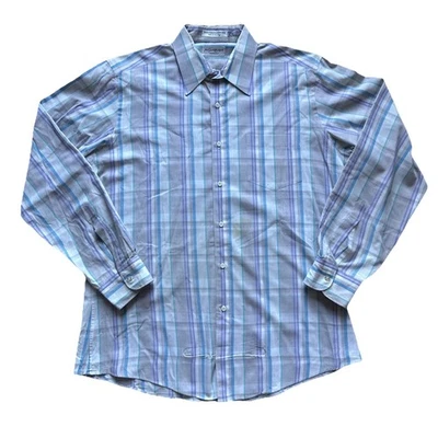 Camisa De Colección Yves Saint Laurent Abotonada Para Hombre Grande L Cuadros Manga Larga Defectos Foto 1 de 4