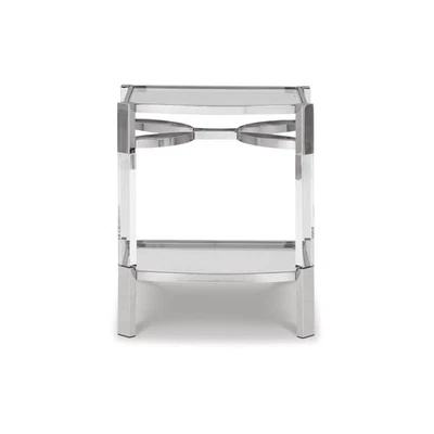 Mesa de acento Chaseton contemporánea Signature Design by Ashley transparente/plateada Foto 1 de 4