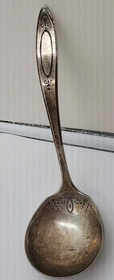 Community Plate Silverplate 7" Gravy/Sauce Ladle With Design  - Image 1 of 4