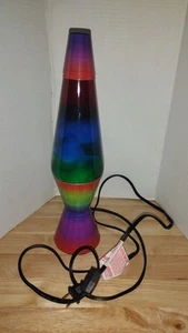 Vintage Lava Lamp 14.5'' Rainbow Tie Dye - Picture 1 of 12
