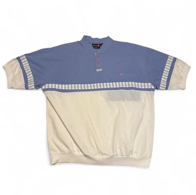 Camisa Polo Vintage XL Colorblock Rayas Años 90 Retro Gran Tamaño Abuelo Estética Foto 1 de 4