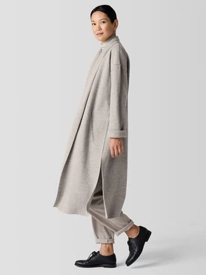 Nuevo con etiquetas Abrigo Eileen Fisher DOVE Ligero Lana Hervida Icono Talla M/M Precio de venta sugerido por el fabricante 428 USD Foto 1 de 4