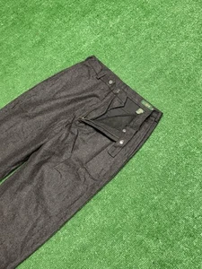Vtg J Crew Oarsman Mens Flat Front Dress Pants Dark Gray  Size 34x34 Wool Blend - Picture 1 of 4