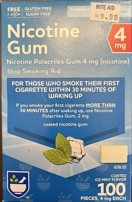 *100 Piezas* Goma Nicotina Polacrilex 4 mg Exp 3/26 HIELO COMO NUEVA Sin Azúcar ENVÍO RÁPIDO Foto 1 de 3