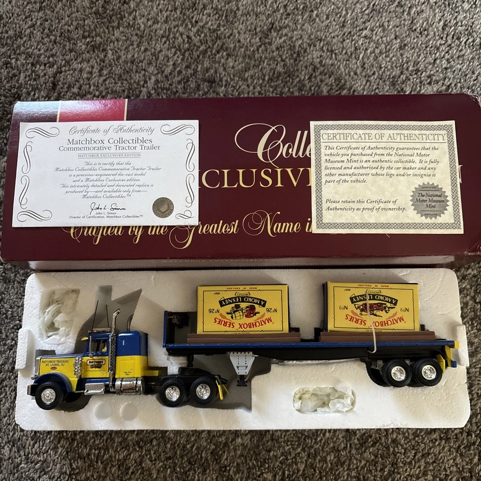 Matchbox Collectors Exclusive Peterbilt 359 & Flatbed w/ Lesney No. 26 & No. 9 - Image 1 of 4