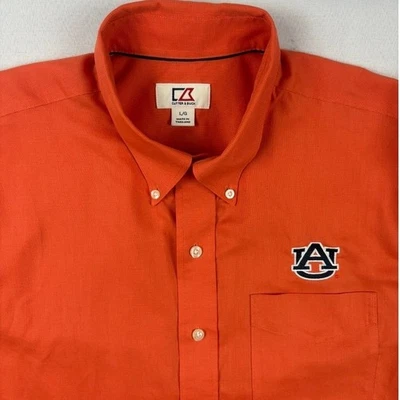 Cutter & Buck Auburn Tigers NCAA Orange Button Down Shirt Mens Lg - Image 1 of 4