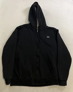 O'Neill Sherpa Lined Hoodie Men’s Size 2XL Black Full Zip Up Y2K - Picture 1 of 7