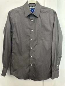 EGARA Men's Dress Shirt No-Iron Slim Fit Button Up Green Purple Plaid Small - Picture 1 of 3