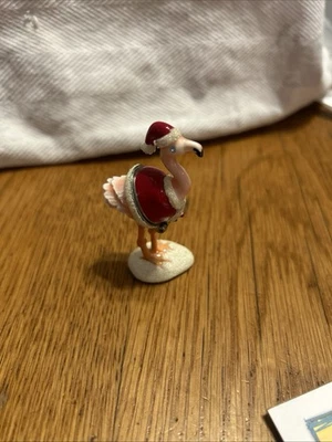 Monet Pink Flamingo Santa Enameled Trinket Box 2011 - Image 1 of 4