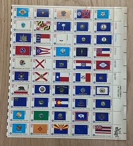 50 State Flag US 13 cent stamp sheet.  Scott #1633 - 1682 - Picture 1 of 2
