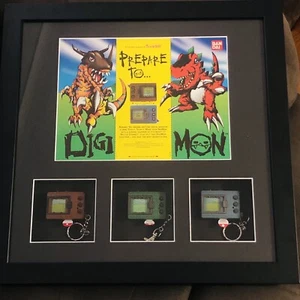 Digimon Tamagotchi Digivice V1 1997 Frame Promo Promotional Ad Poster V-Pet  - Picture 1 of 7