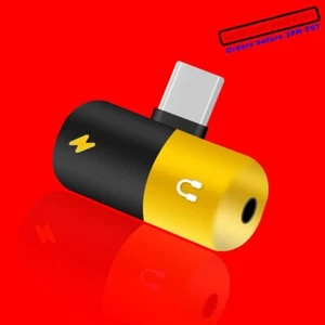 New Type-C to 3.5mm & Charger 2in1 Headphone AUX Audio Jack USB-C Cable Adapter - Picture 1 of 1