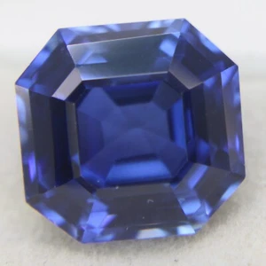 14.50 Ct Asscher Cut Certified Loose Gemstones Natural Sapphire Blue - Picture 1 of 4