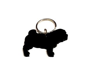 Shar Pei Dog Keyring Lanyard Keychain Bag Charm Gift in Black