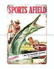 retro tins May 1957 Sports Afield magazine cover fishing metal tin sign