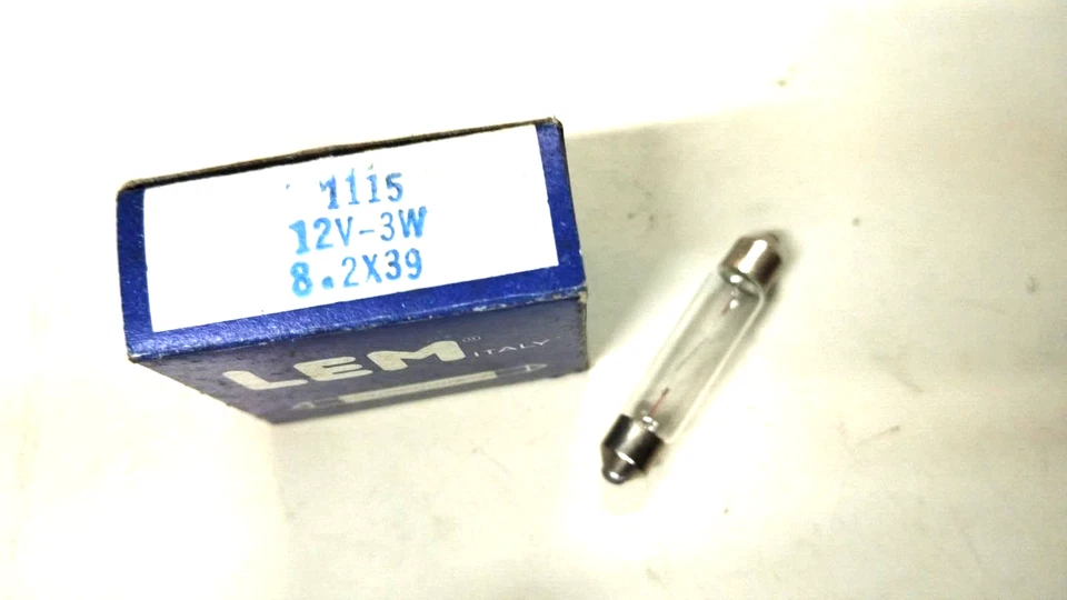 LAMPADA LAMPADINA 12 V 3 W SILURO 8. 2 x 39  pesolemotors** - Immagine 1 di 1