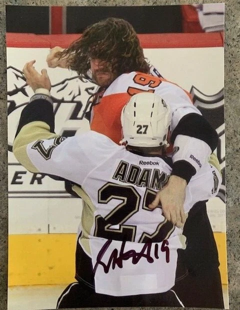 FOTO DE LUCHA 5X7 FIRMADA AUTOGRAFIADA POR SCOTT HARTNELL PHILADELPHIA FLYERS Foto 1 de 1