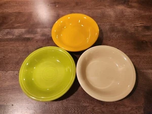 Lot of 3 Fiesta Bowl Small Fruit Berry Dessert Fiestaware 5.5" Lime Golden Ivory - Picture 1 of 9