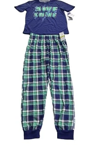Max & Olivia Holiday Awesome 2 Piece Pajama Set, Unisex M (7/8) Plaid NWT - Picture 1 of 5