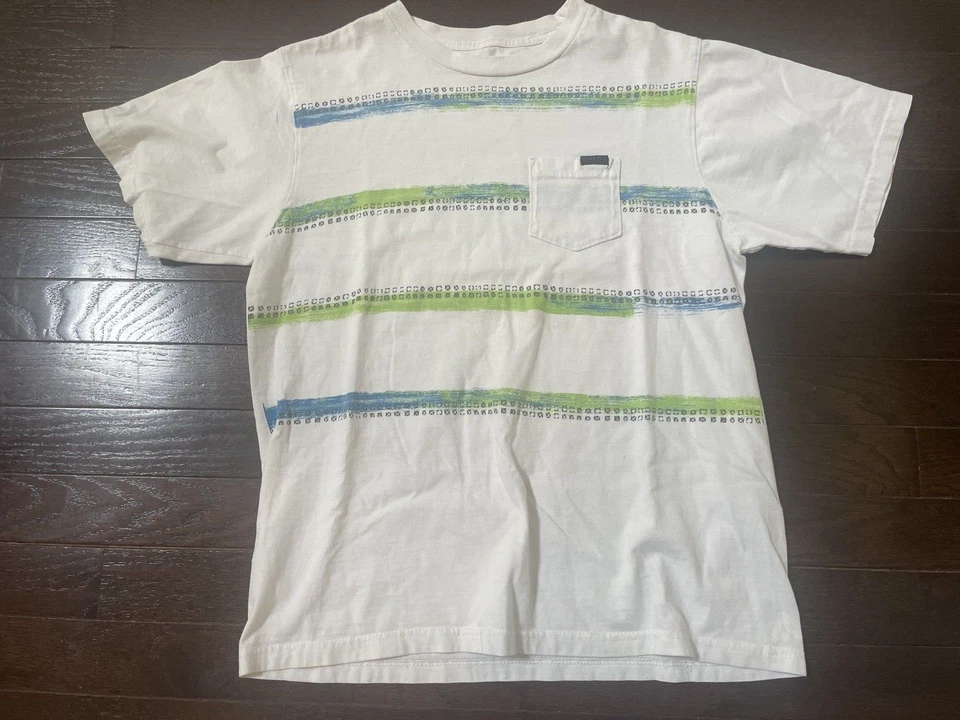 O’Neill boys Kids white tshirt pocket stripes size Large - Image 1 of 1