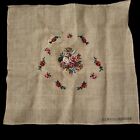 Vintage Unfinished Needlepoint piece floral canvas