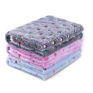 3Pack Blankets Super Soft Cute Dot Pattern Pet Blanket Flannel Throw for Dog Cat - Picture 1 of 22