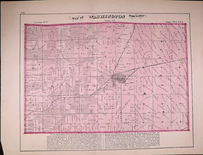 Mapa Plat 1873 ~ WASHINGTON Twp., TAZEWELL Co., ILLINOIS (XL17x22) envío y devolución gratuitos-#023 Foto 1 de 3