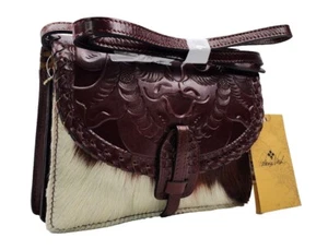 Patricia Nash Cavalino Tooled British Tan Leather Crossbody Bag CAVTLD P141489 - Picture 1 of 10