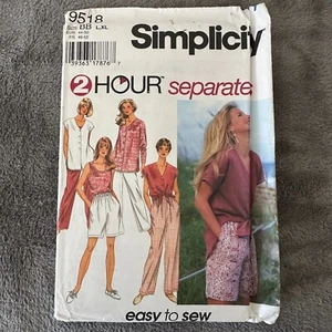 Simplicity Pattern 9518 Sz 18-24 Misses Pants Bermuda Shorts Scoop Top Y2K 90s - Picture 1 of 6
