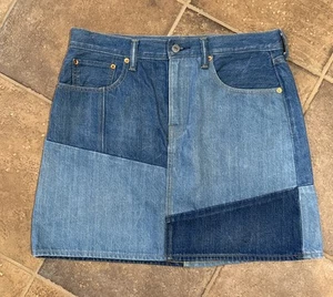 Falda Levis Denim X Anthropologie Everyday Patchwork Años 90 Estilo Y2K Mini Talla 30 - Imagen 1 de 22