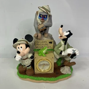 Disney’s Animal Kingdom Clock Figurine Mickey & Goofy Working Clock - Picture 1 of 4