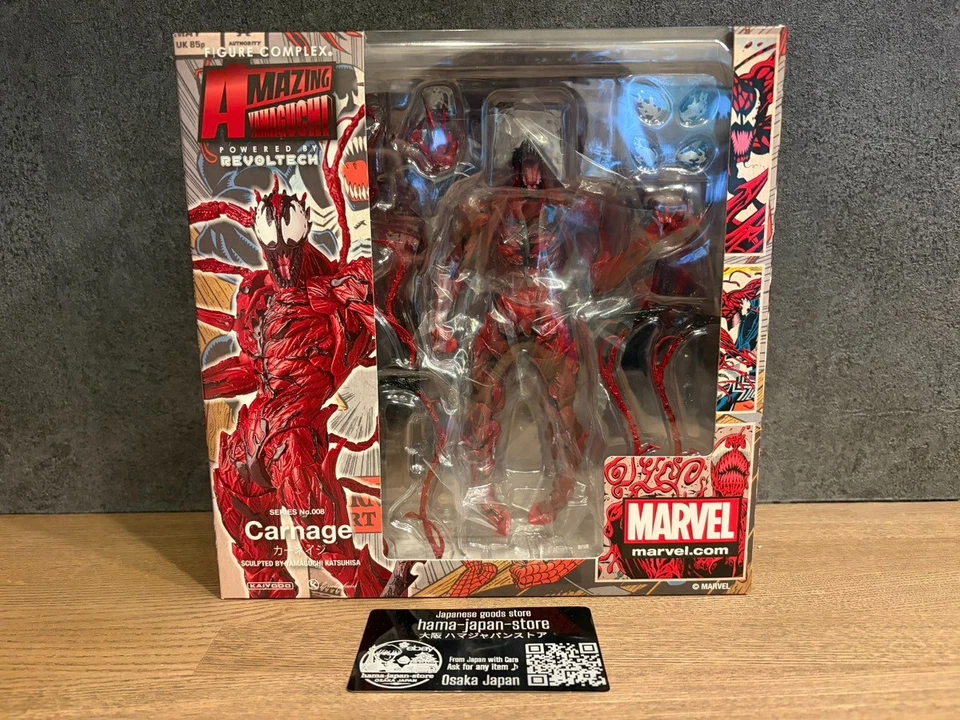 Figura de acción Marvel Amazing Yamaguchi Carnage No.008 Kaiyodo Revoltech 2018 JP Foto 1 de 4