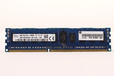 SK Hynix 8GB 1Rx4 PC3-14900R-13-13-C2 ECC REG Server Memory HMT41GR7BFR4C-RD - Image 1 of 2