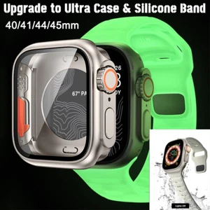 For Apple Watch Band SE 8 7 6 5 4 40/45mm Upgrade Ultra Case+Silicone Strap Kit - Foto 1 di 27