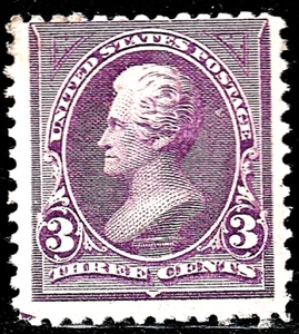 #253 US 3 CENT PURPLE JACKSON-MINT-N/H-FINE-VF - Picture 1 of 1
