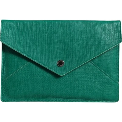 DOLCE & GABBANA Tablet Case Green Leather Handbag Clutch Mini Purse Pouch 500usd - Image 1 of 4