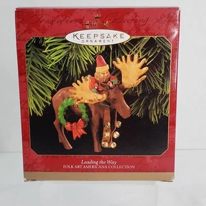 Hallmark Leading The Way Moose Folk Art Americana Ornament Collection 1997 New - Picture 1 of 8