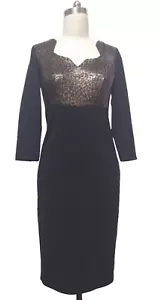 Kleid festlich, Party, Hochzeit, Damen Gr. 38 Jersey Etui Kleid mit Paillette - Bild 1 von 3