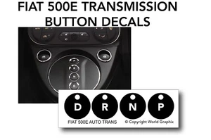 Fits FIAT 500E EV TRANSMISSION WORN PEELING BUTTON REPAIR DECALS STICKERS - Picture 1 of 2