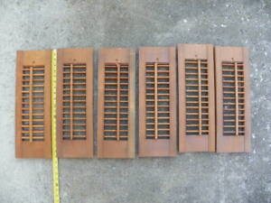 6 Vintage Wooden Wood Louver Window Shutters 6.5”x 19”, Brown