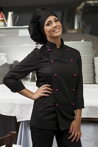 Giacca Cuoco Casacca Chef Donna Uomo Cucina Camicia da Lavoro Manica lunga - Foto 1 di 7