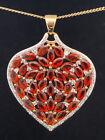 JEWELRY HUNTING PENDANT 925/- SILVER YELLOW GOLD PLATED WITH MADEIRA CITRIN & ZIRCON