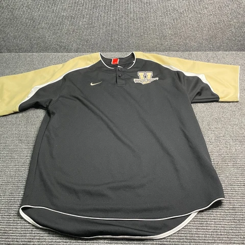 Nike Vanderbilt Commodores Button Baseball Jersey Mens Large Black Cover
