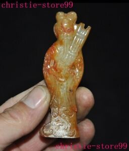 China Old jade Blow instrument people sacrifice statue Amulet periapt pendant