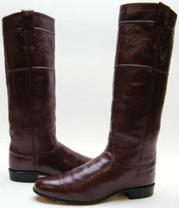 BOTAS DE VAQUERO DE COLECCIÓN JUSTIN ALTAS DE CUERO BORGOÑA TALLA 6.5~1/2 B - Imagen 1 de 9