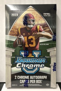 2023 Bowman Chrome University Football Factory Sealed Hobby Box