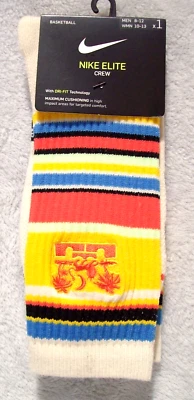 NIKE BASKETBALL MEN'S/WOMEN'S LEBRON JAMES "ELITE CREW" SOCKS -Large 8-12/10-13 - Image 1 of 4