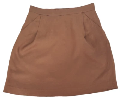 Falda mujer ANN TAYLOR TALLA 8 marrón rayón lino poliéster Foto 1 de 4