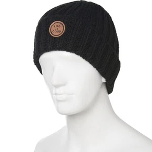Beanie con polsino nero nuovo con etichette Life is Good - Foto 1 di 2