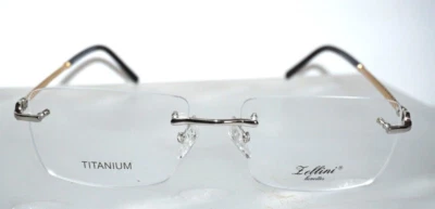 Zellini Lunettes 16082 C2 Silver Titanium Rimless Eyeglasses Frames 57-18-140 - Image 1 of 2